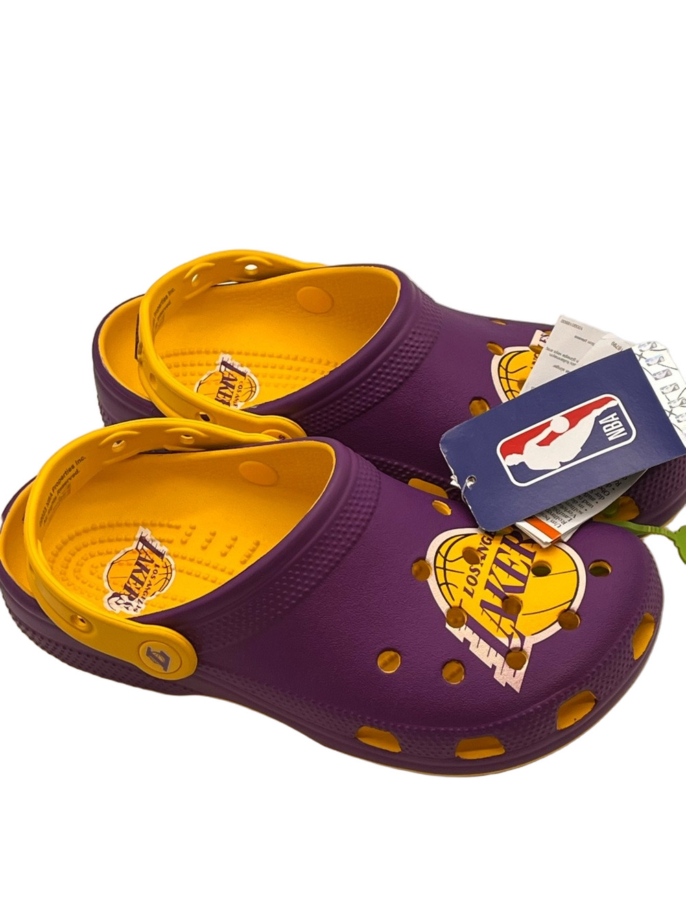 Crocs NBA Los Angeles Lakers LA Purple and Yellow Fan Gear Clogs Womens 7 Mens 5
